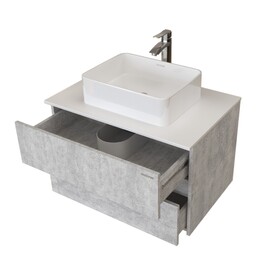 Фото Мебель для ванной Grossman Эдванс 80 подвесная, 2 ящика, цемент светлый