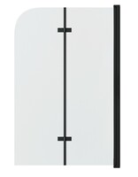 Штора для ванны Grossman 150х110 GR-106/110 BLACK распашная, стекло прозрачное, профиль черный