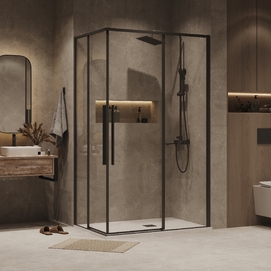 Душевой уголок Grossman Galaxy 110x80 300.K33.01.1180.21.00 без поддона, стекло прозрачное, профиль черный матовый