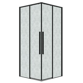 Душевой уголок Grossman Galaxy 80x70 300.K33.01.8070.21.02 без поддона, стекло шиншилла, профиль черный матовый