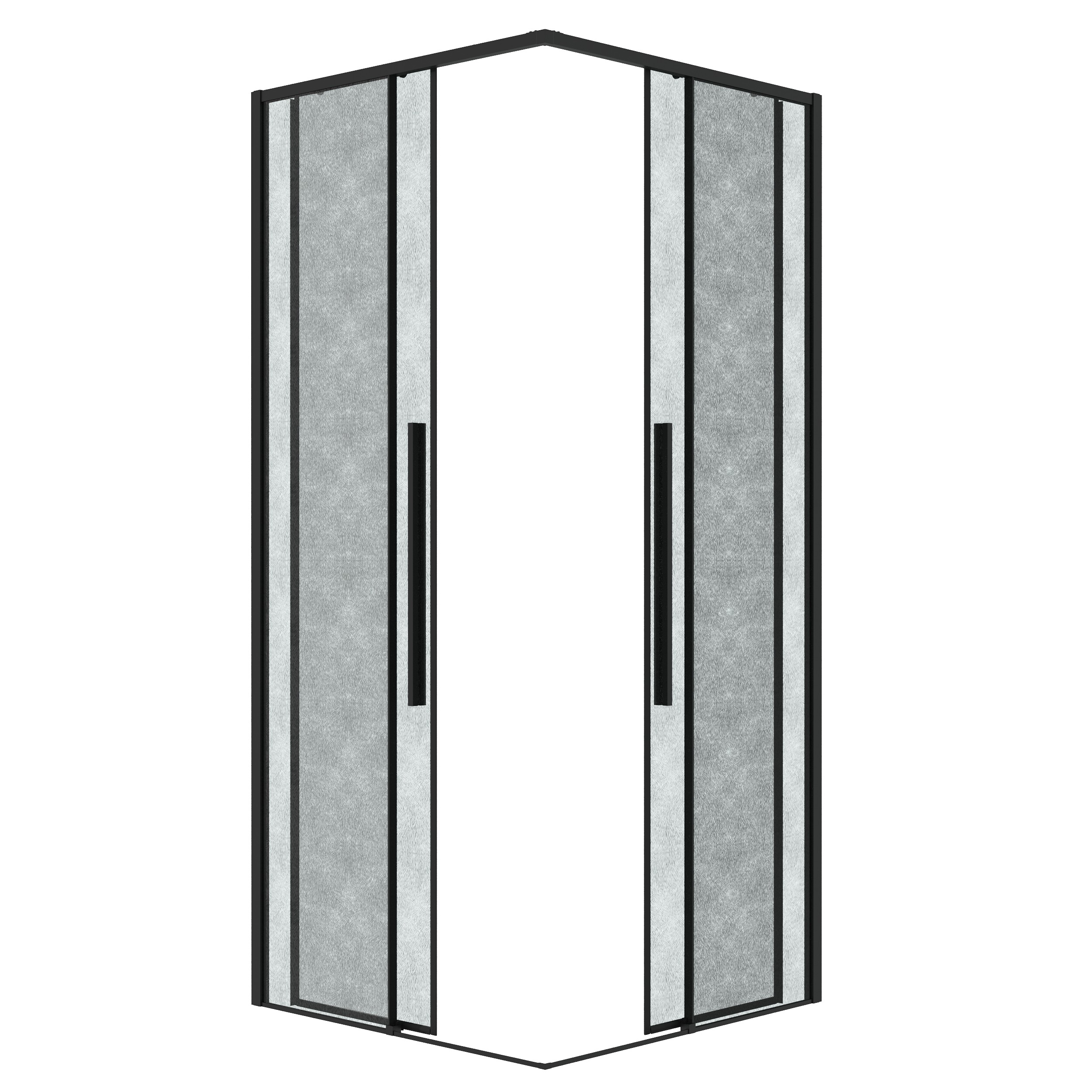 Душевой уголок Grossman Galaxy 90x80 300.K33.01.9080.21.02 без поддона, стекло шиншилла, профиль черный матовый, размер 90x80 - фото 2