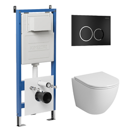 Комплект Унитаз подвесной с инсталляцией Grossman Galaxy 97.4455SQ.01.210