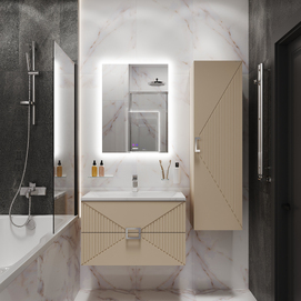 Мебель для ванной комнаты Grossman Луксор 60 см бежевая матовая