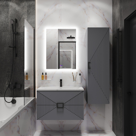 Мебель для ванной комнаты Grossman Луксор 60 см графит матовый