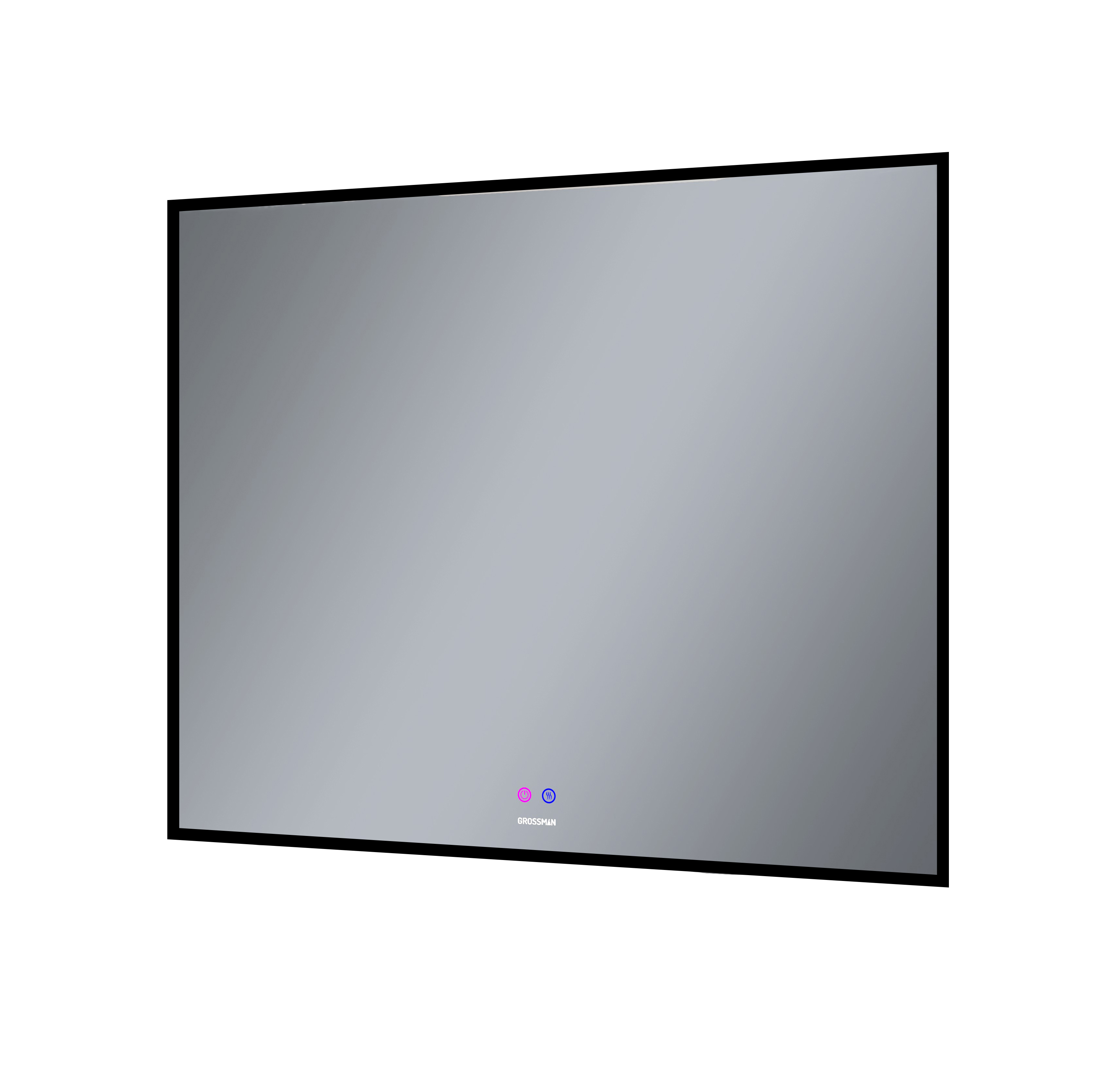 Зеркало с подсветкой Grossman PRAGMA-норма BLACK 90x80 1890802 черное, цвет черный