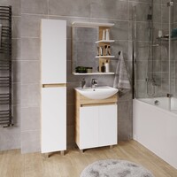 Мебель для ванной комнаты Grossman Поло 51 см напольная, дуб, белая
