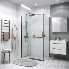 Душевой уголок Grossman Pragma 120x100 120.K33.03.1210.21.00 стекло прозрачное, профиль черный матовый