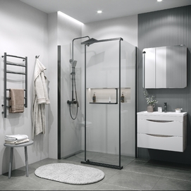 Душевой уголок Grossman Pragma 120x100 120.K33.03.1210.42.00 стекло прозрачное, профиль графит сатин