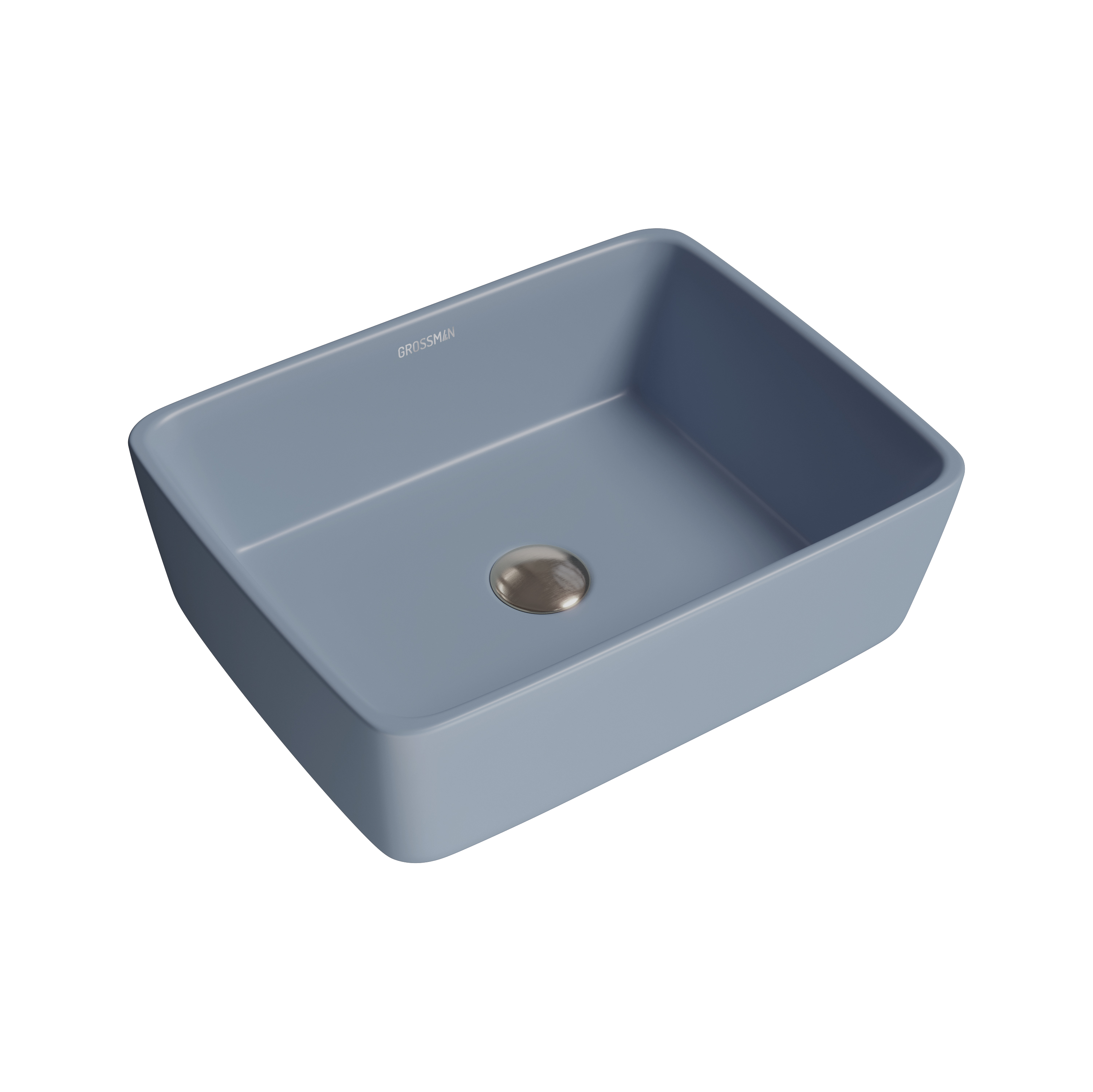 Раковина накладная Grossman 48 см GR-3016BSM-21 голубая матовая 4700₽
