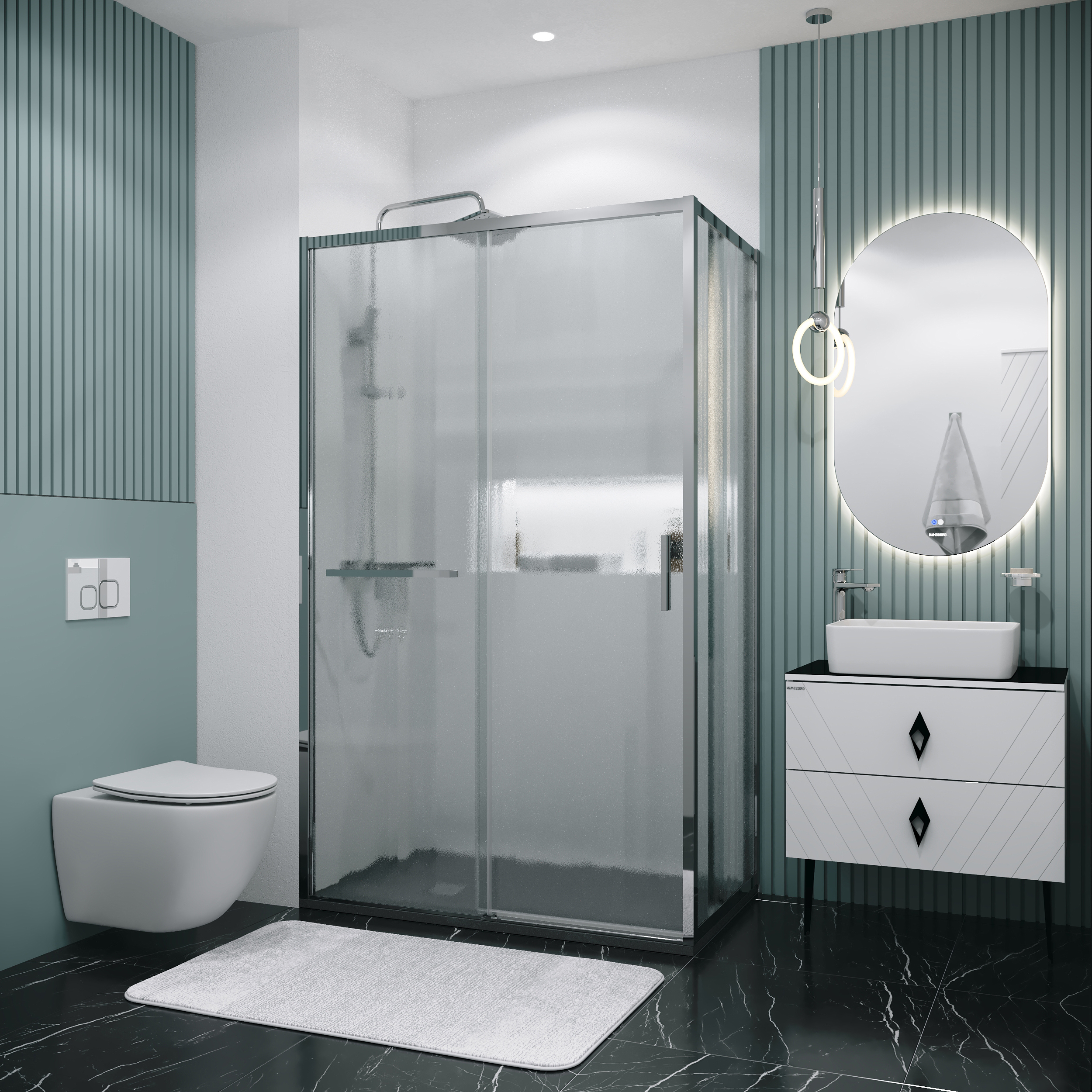 Душевой уголок Grossman Style 130x100 120K330513101002 стекло шиншилла профиль хром 44982₽