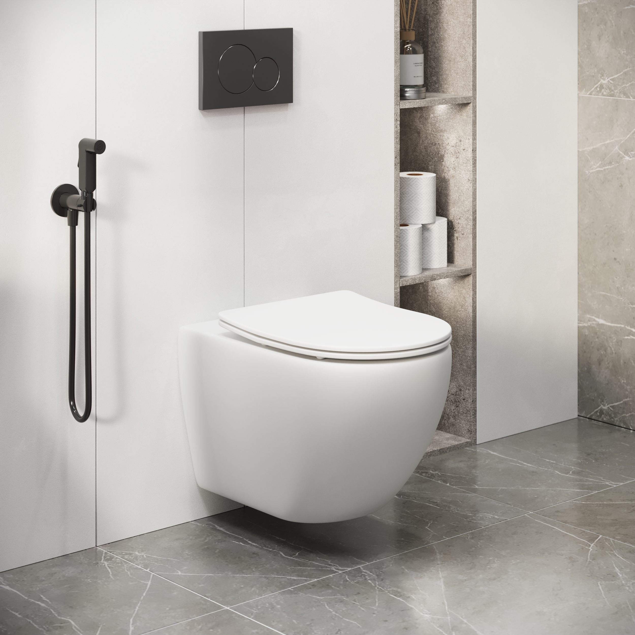 Унитаз подвесной Grossman Торнадо GR-4411MSQ безободковый с крышкой микролифт белый матовый 16660₽