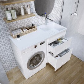 Фото Мебель для ванной комнаты Grossman Вилар 110 см напольная белая