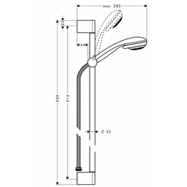 Фото Душевой гарнитур Hansgrohe Crometta 85 Vario/Unica 90 см 27762000 хром