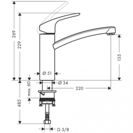Фото Смеситель для кухни Hansgrohe Focus E2 31806000 хром