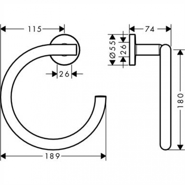 Полотенцедержатель Hansgrohe Logis Universal 41724000, цвет хром - фото 2