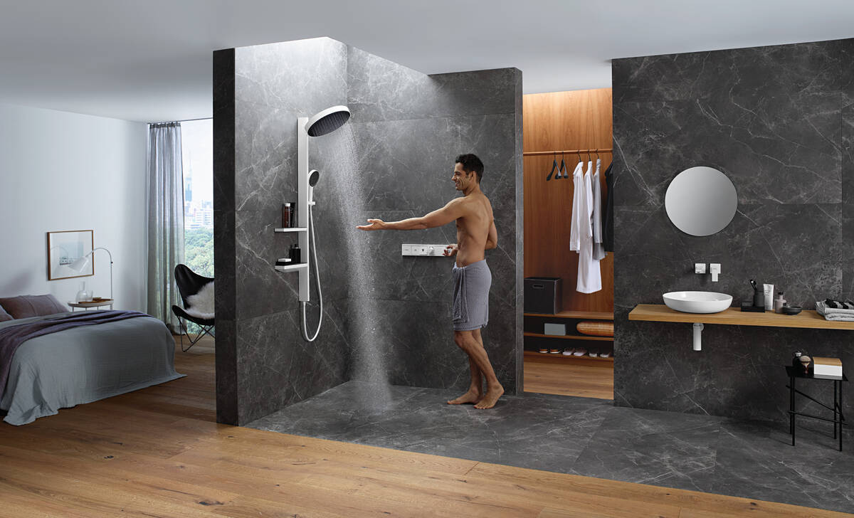 Термостат для душа Hansgrohe RainSelect 15380340
 черный хром - фото 2