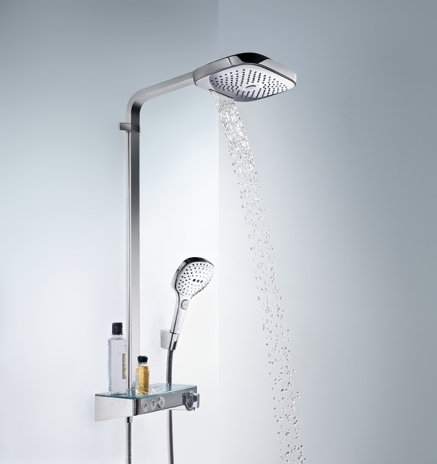 Душевая стойка Hansgrohe Raindance Select Push 300 3jet Showerpipe 27127000 с термостатом, без излива, хром - фото 6