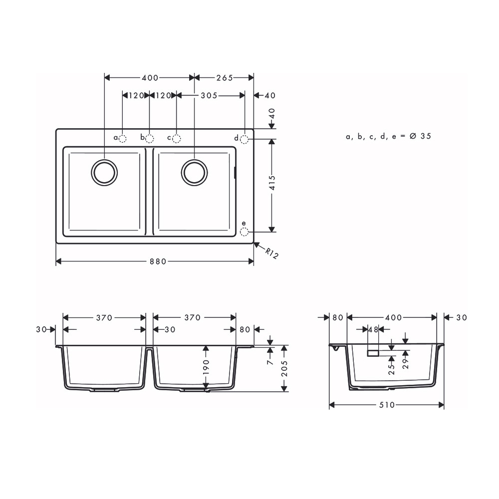 Кухонная композиция Hansgrohe S510-F770 43316170, цвет черный графит - фото 2