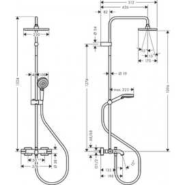    Hansgrohe Showerpipe 230 1jet Vernis Shape 26284000  ,  , 