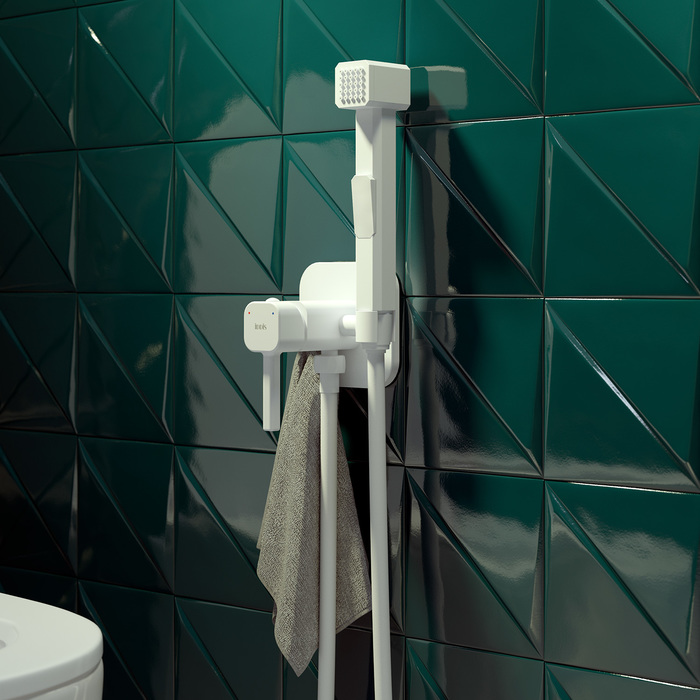 Гигиенический душ со смесителем Iddis Axes 004WTS0i08 белый матовый - фото 2