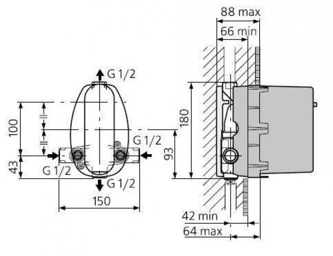 Скрытая часть Ideal Standard A2353NU, цвет белый - фото 2