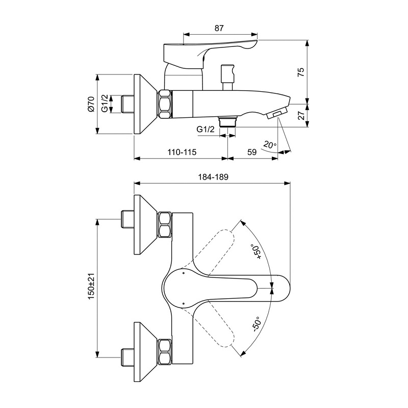 Комплект 3 в 1 Ideal Standard Alpha 3в1 BD004AA, цвет хром - фото 2