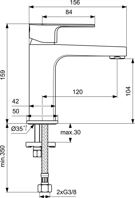 Смеситель для раковины Ideal Standard CERAFINE MODEL D BC553AA, цвет хром - фото 2