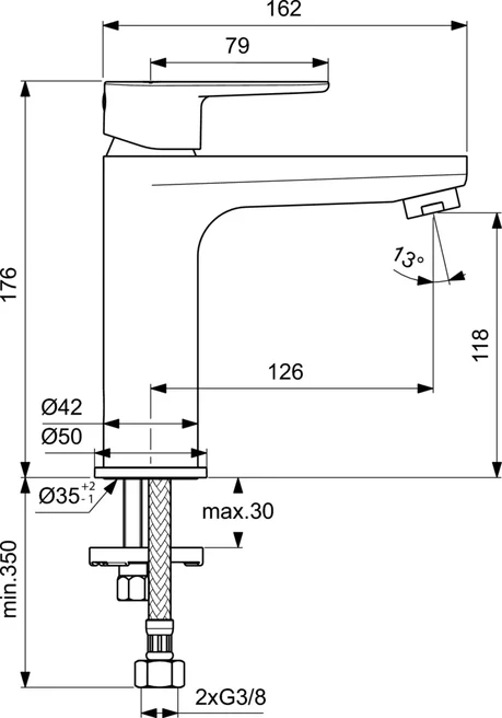 Смеситель для раковины Ideal Standard CERAFINE MODEL O BC554AA, цвет хром - фото 2