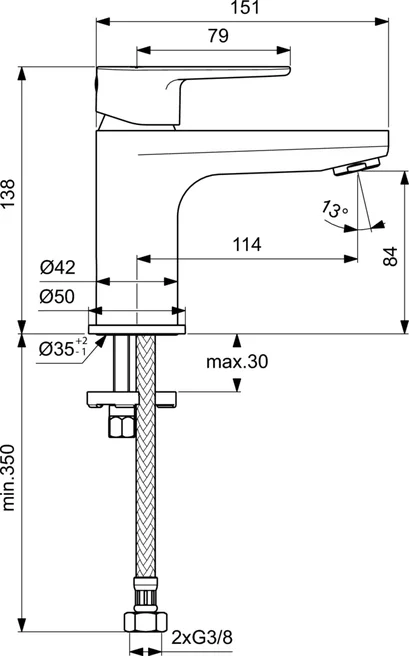 Смеситель для раковины Ideal Standard CERAFINE MODEL O BC696AA, цвет хром - фото 2