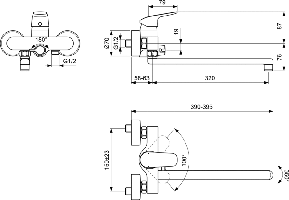 для ванны или для душа Ideal Standard CERAFLEX B1741AA, цвет хром - фото 2