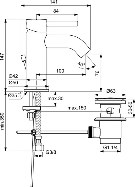 Смеситель для раковины Ideal Standard CERALINE BC193AA, цвет хром - фото 5