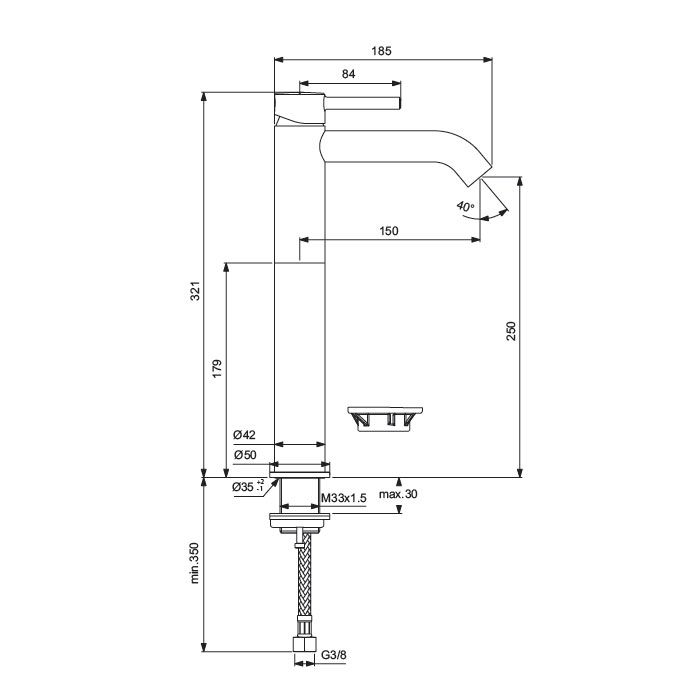 Смеситель для раковины Ideal Standard CERALINE BC269AA, цвет хром - фото 3