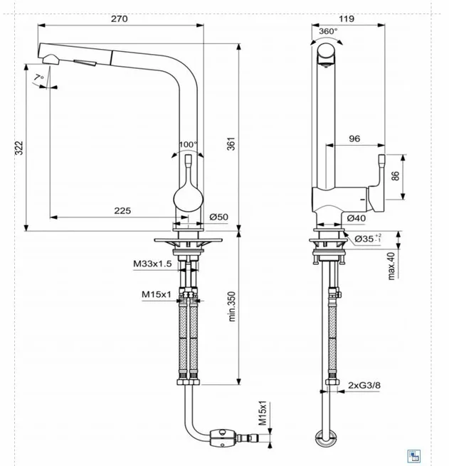 Смеситель для кухни Ideal Standard CERALOOK BC178AA, цвет хром - фото 3