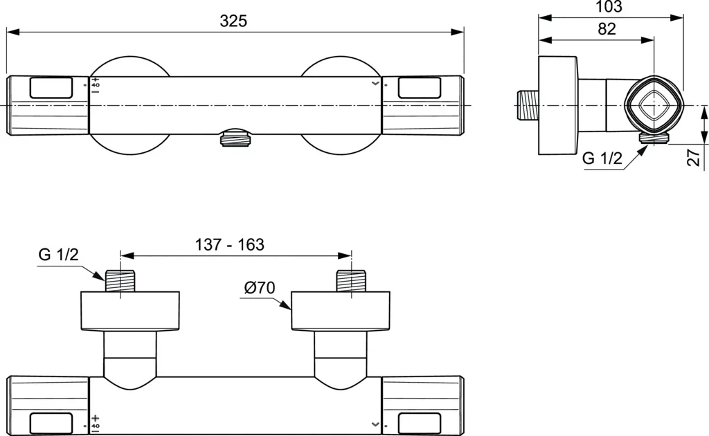 Смеситель для душа Ideal Standard CERATHERM T100 A7229AA, цвет хром - фото 3