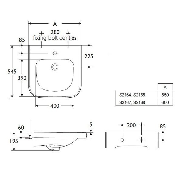 Раковина Ideal Standard CONTOUR S216401, цвет белый - фото 2