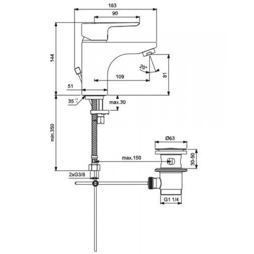 Смеситель для раковины Ideal Standard Ceraplan B0704AA, цвет хром - фото 3