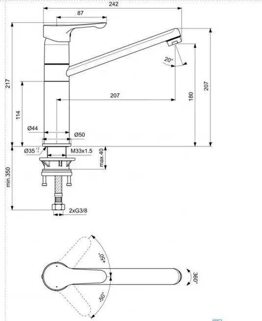 Смеситель для кухни Ideal Standard Ceraplan III BC813AA, цвет хром - фото 2