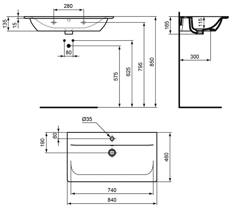 Раковина Ideal Standard Connect Air E027901, цвет белый - фото 3