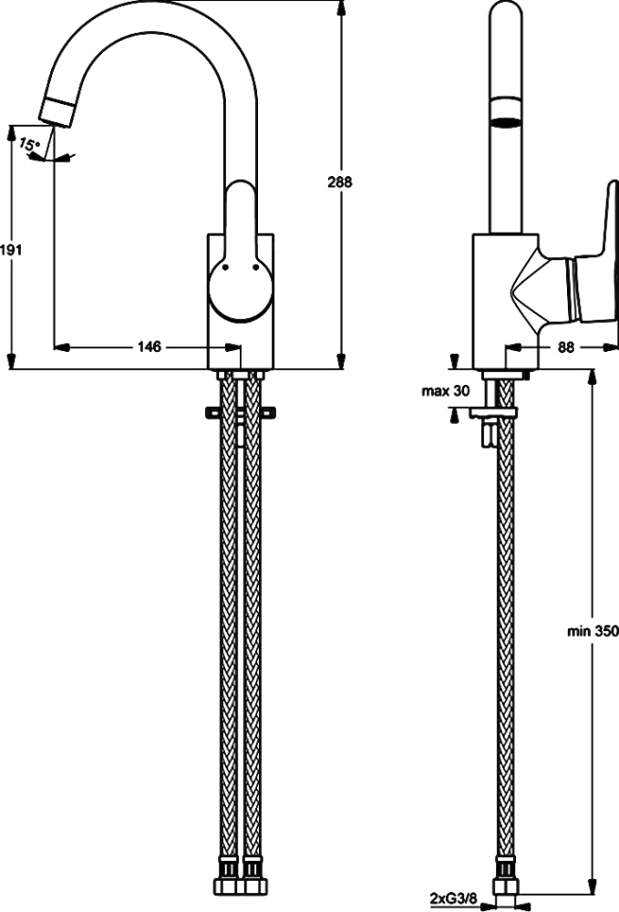 Смеситель для раковины Ideal Standard Connect Blue B9933AA, цвет хром - фото 2