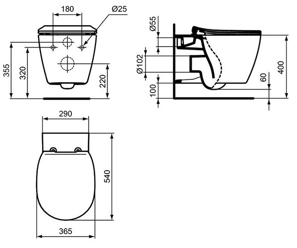 Готовое решение Ideal Standard E211601 ProSys 3в1+ Connect, цвет белый - фото 5