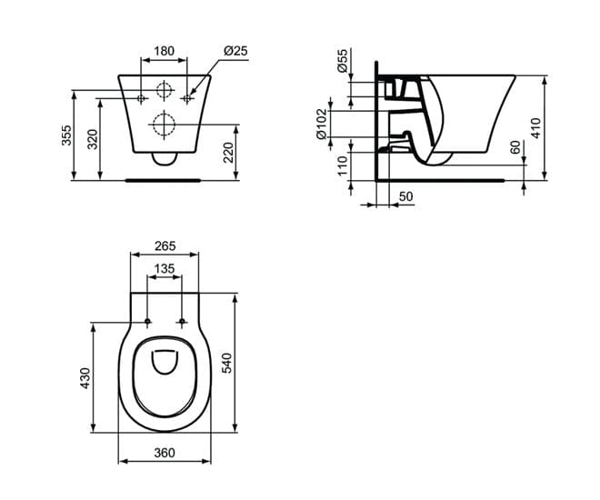 Готовое решение Ideal Standard E212101 ProSys 3в1 + Connect Air, цвет белый - фото 4