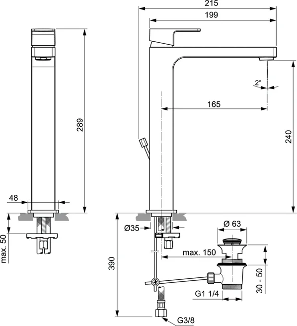 Смеситель для раковины Ideal Standard EDGE A7112AA, цвет хром - фото 4