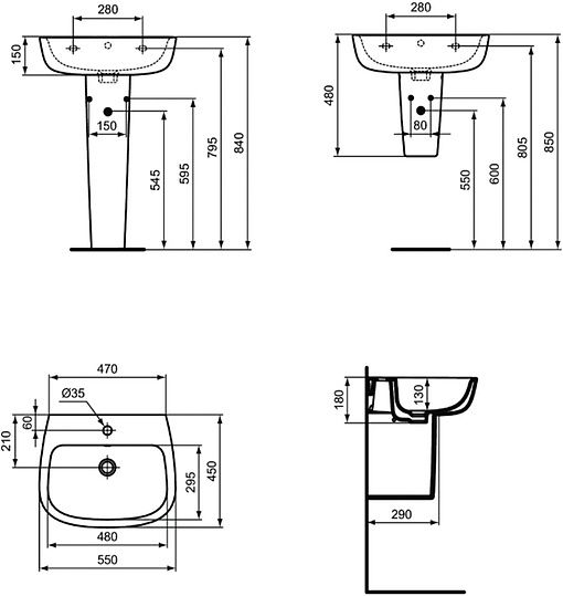 Раковина Ideal Standard ESEDRA T279901, цвет белый - фото 4