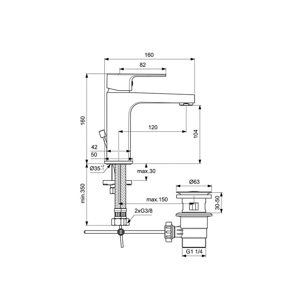 Комплект 3 в 1 Ideal Standard Iskar esla 3в1 BC264AA, цвет хром - фото 2