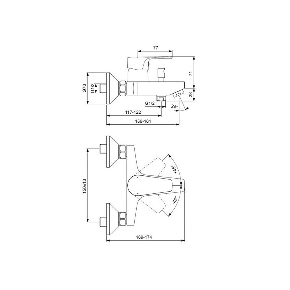 Комплект 3 в 1 Ideal Standard Iskar esla 3в1 BC264AA, цвет хром - фото 4