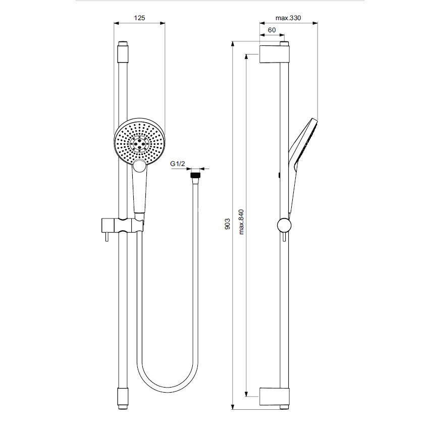 Гарнитур Ideal Standard Idealrain Evo Jet Round XL3 B1763AA, цвет хром - фото 2