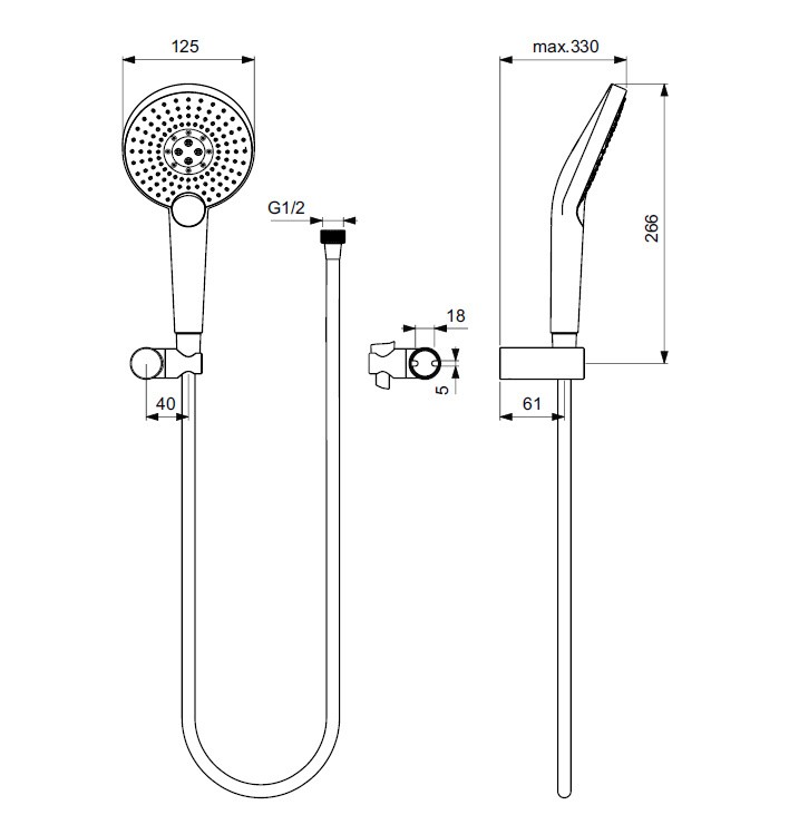 Гарнитур Ideal Standard Idealrain Evo Jet Round XL3 B1765AA, цвет хром - фото 2