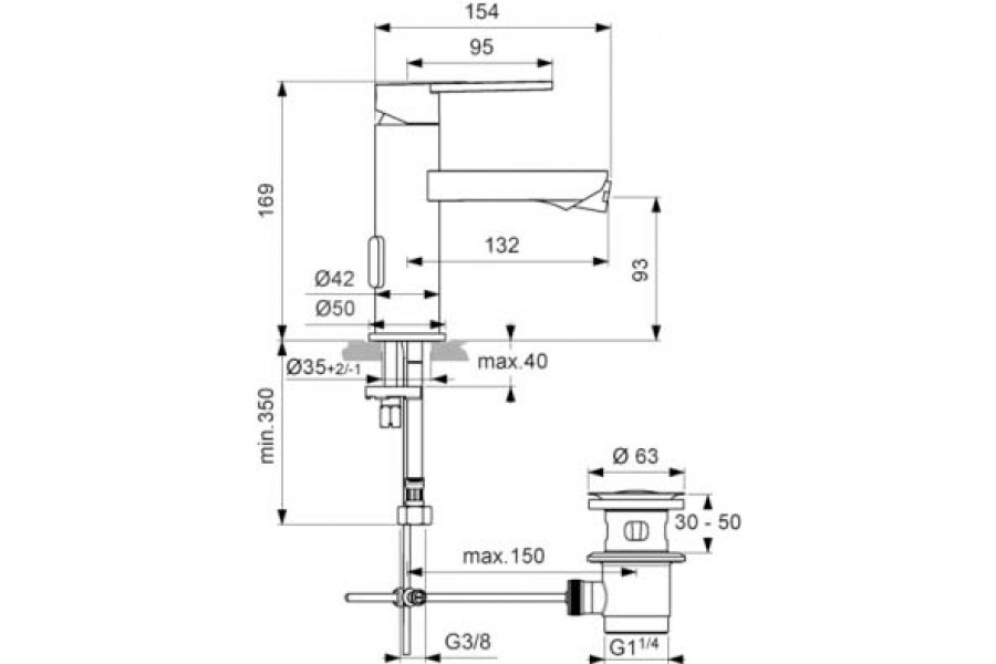 Смеситель для биде Ideal Standard Ideal Smart B0461AA, цвет хром - фото 2