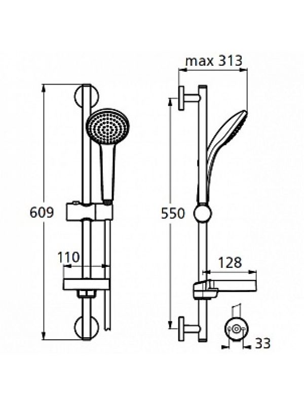 Гарнитур Ideal Standard Idealrain B9412AA, цвет хром - фото 3