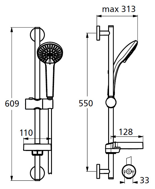 Гарнитур Ideal Standard Idealrain  B9415AA, цвет хром - фото 2